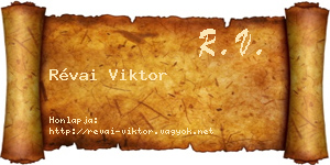 Révai Viktor névjegykártya